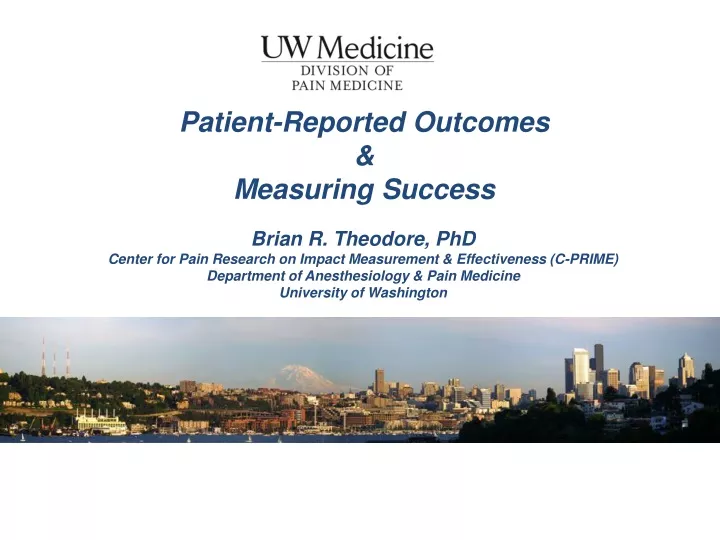 patient reported outcomes measuring success