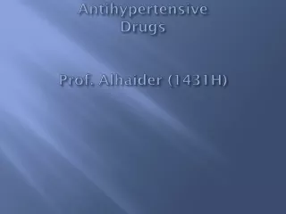 Antihypertensive Drugs Prof. Alhaider (1431H)