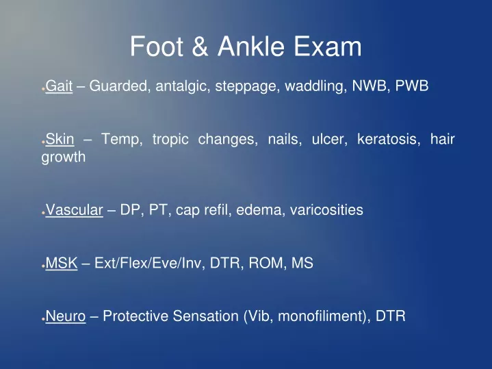 foot ankle exam