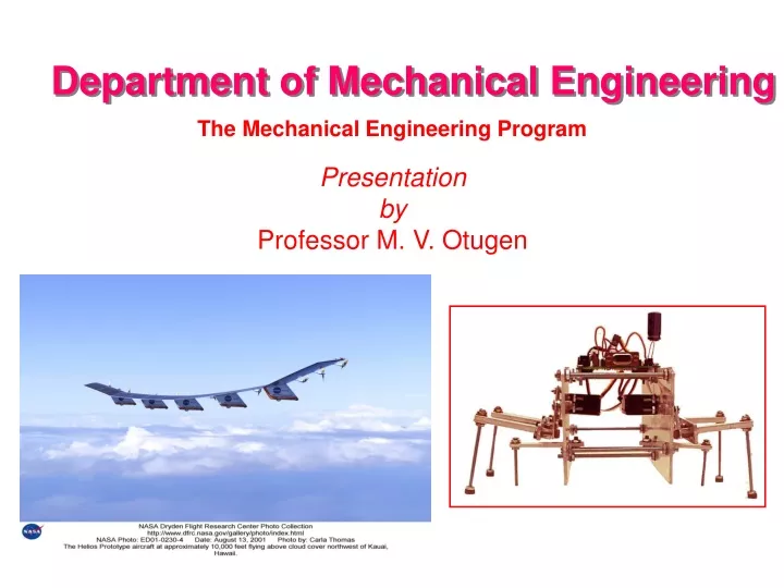 department of mechanical engineering