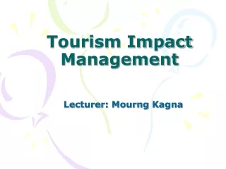 Tourism Impact Management