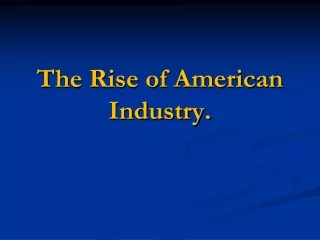 The Rise of American Industry.