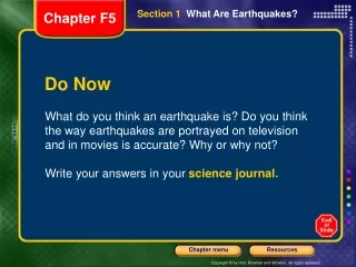 Section 1 What Are Earthquakes?