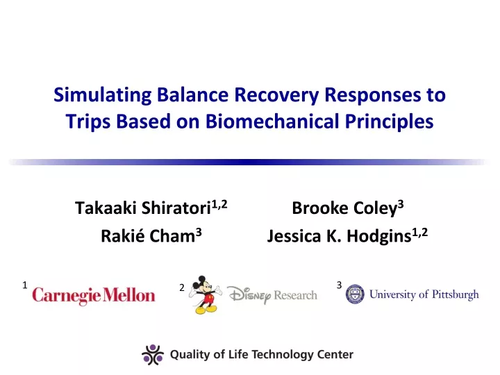 simulating balance recovery responses to trips based on biomechanical principles