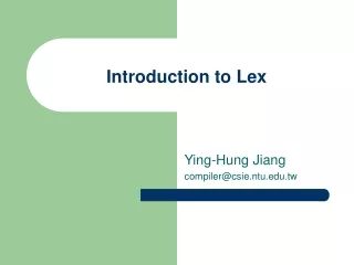 Introduction to Lex