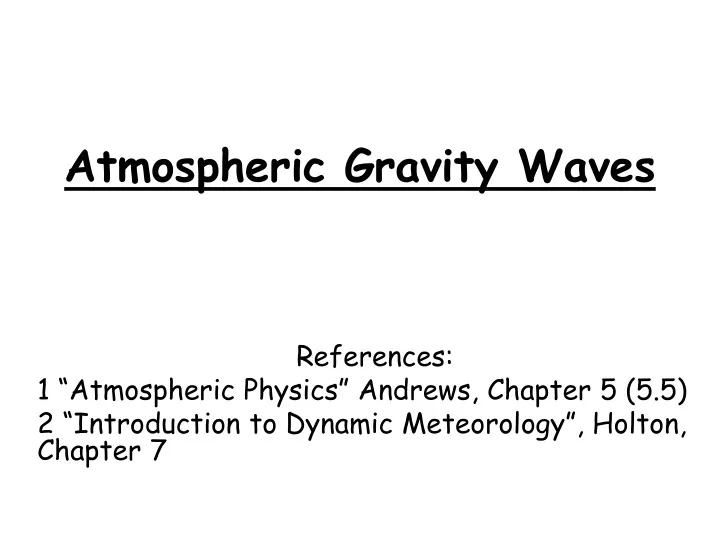 atmospheric gravity waves