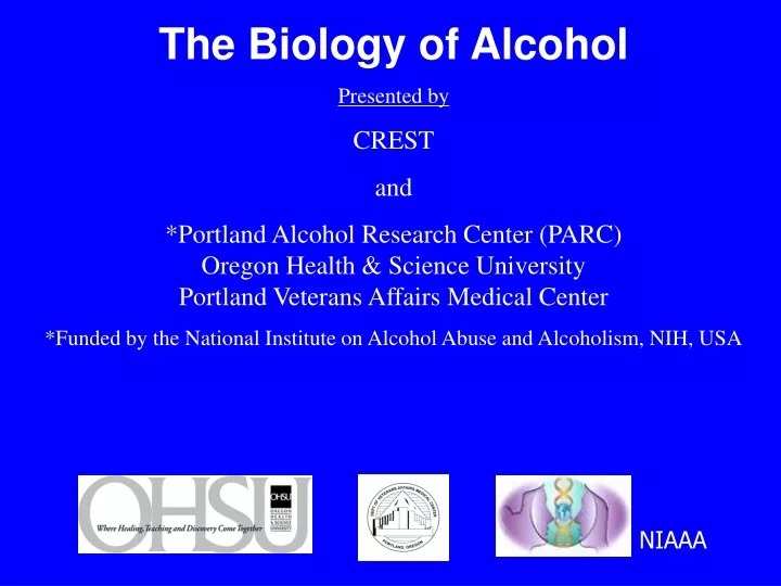 the biology of alcohol presented by crest