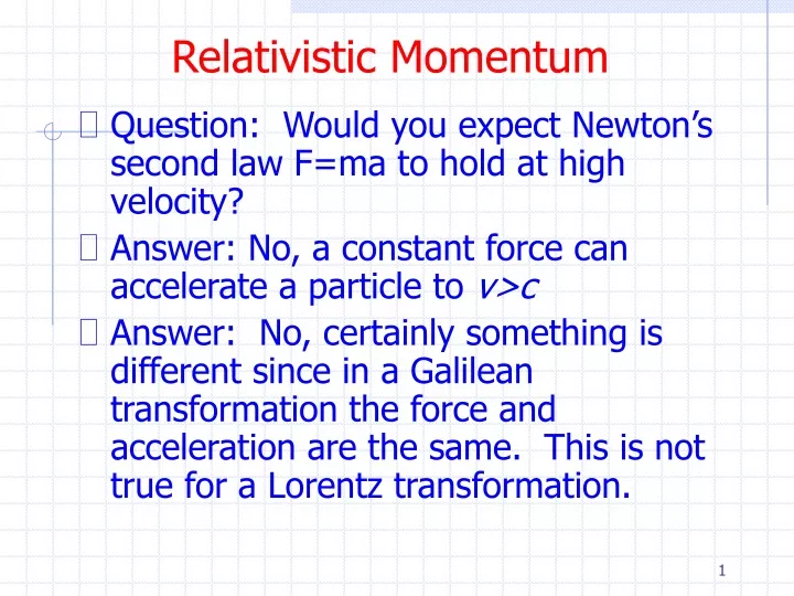 relativistic momentum