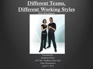 Different Teams,  Different  Working  Styles ( Hoza , 2010, Chapter 8)