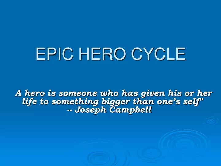 epic hero cycle