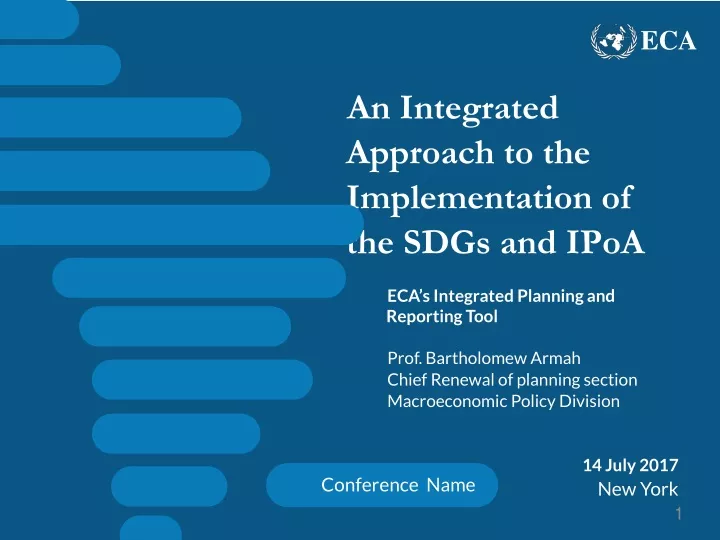 an integrated approach to the implementation of the sdgs and ipoa