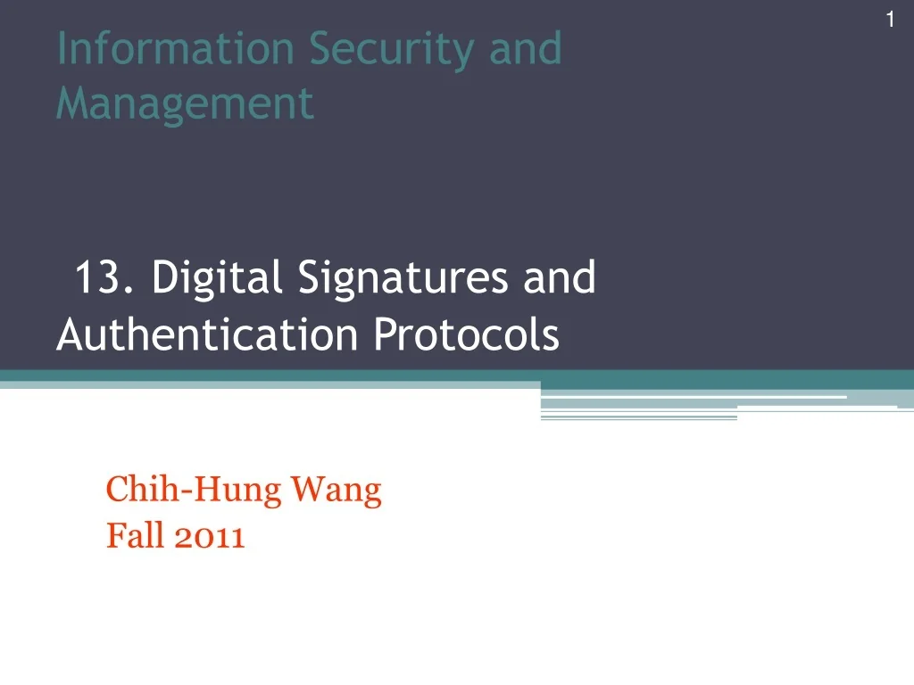 PPT - Digital Signatures and Authentication PowerPoint Presentation ...