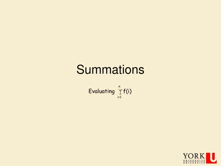 summations
