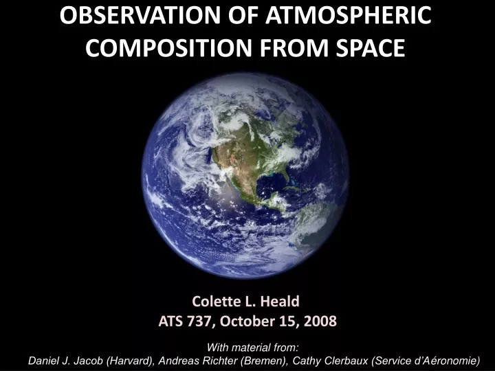 observation of atmospheric composition from space