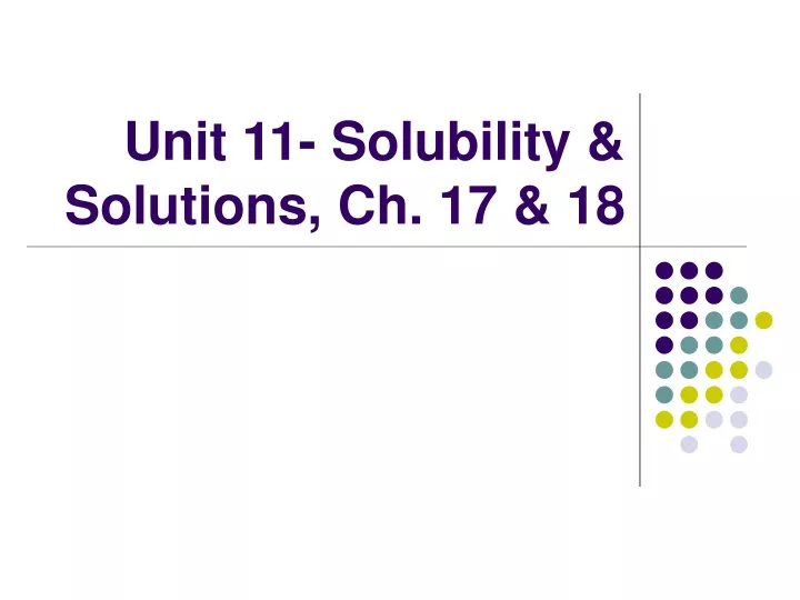 unit 11 solubility solutions ch 17 18