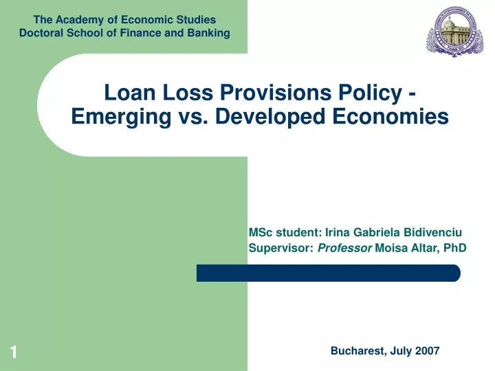 loan loss provisions policy emerging vs developed economies