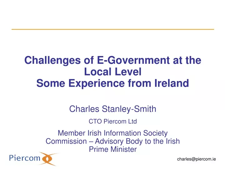 challenges of e government at the local level some experience from ireland