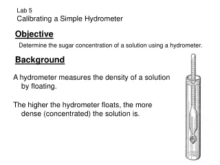Lab 5 Calibrating a Simple Hydrometer