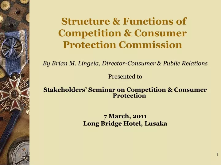 structure functions of competition consumer protection commission
