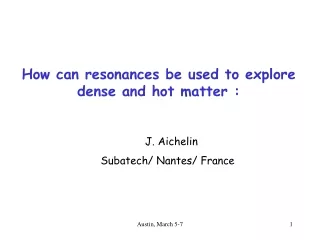 How  can  resonances be used to explore dense and hot matter  :