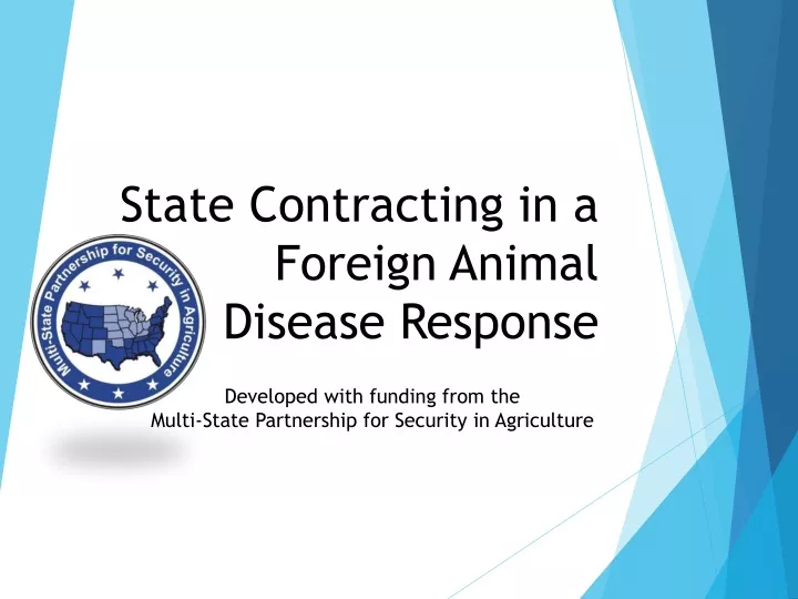 state contracting in a foreign animal disease response