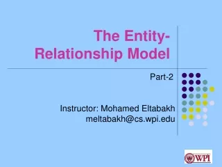 The Entity-Relationship Model