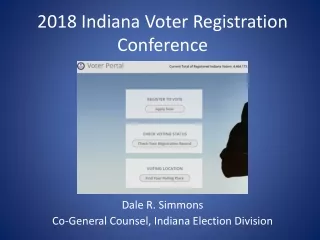 2018 Indiana Voter Registration  Conference
