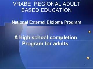 VRABE  REGIONAL ADULT  BASED EDUCATION National External Diploma Program