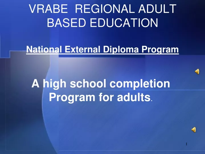vrabe regional adult based education national external diploma program