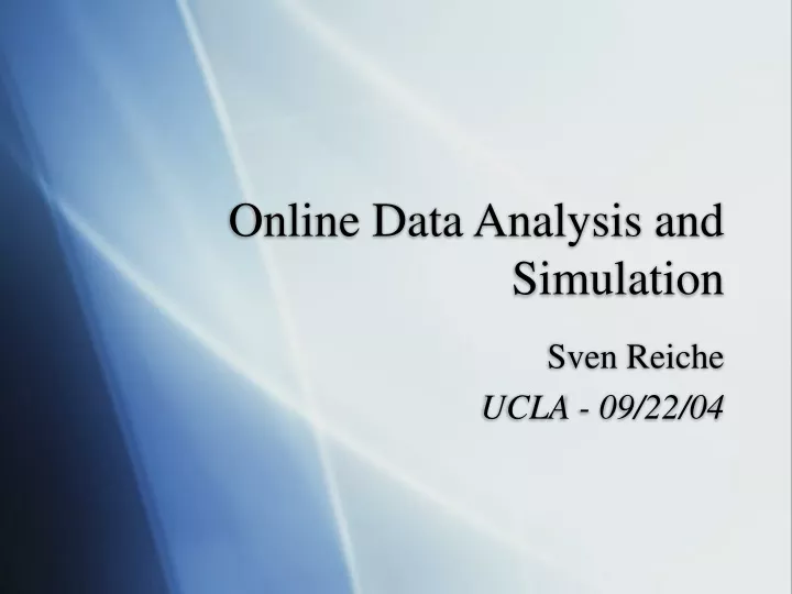 online data analysis and simulation