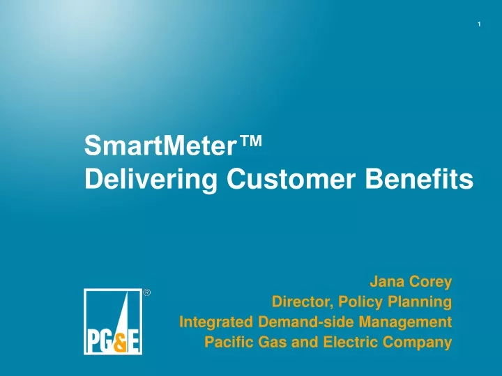 smartmeter delivering customer benefits