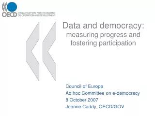 Data and democracy: measuring progress and fostering participation