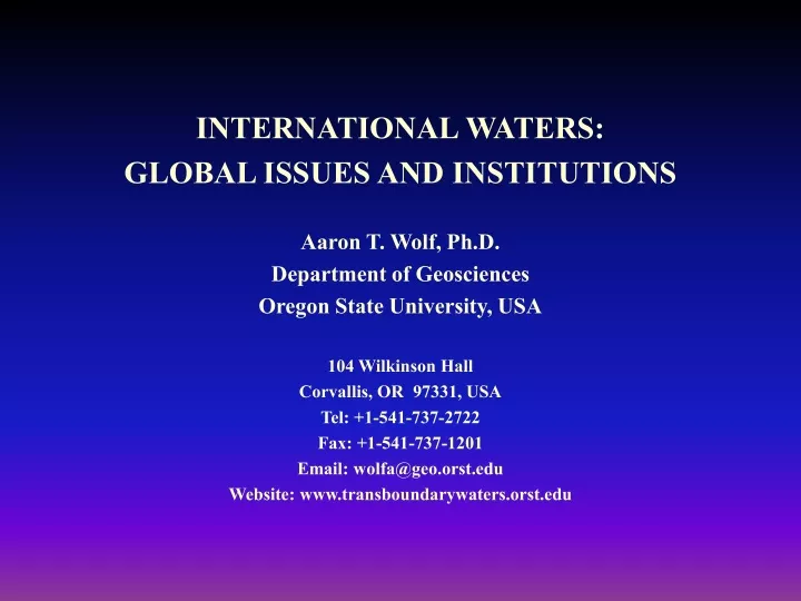 international waters global issues