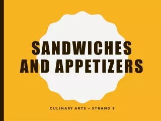 Sandwiches and Appetizers