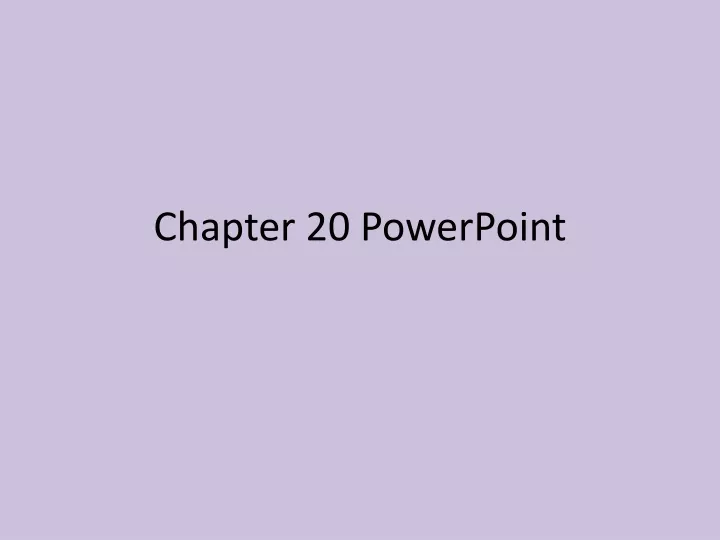 chapter 20 powerpoint
