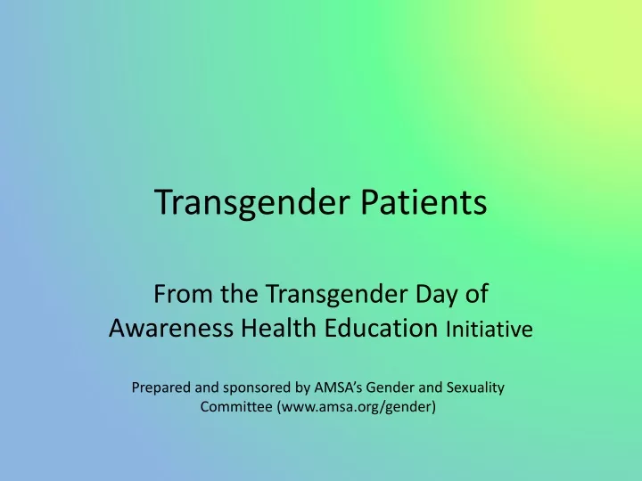 transgender patients
