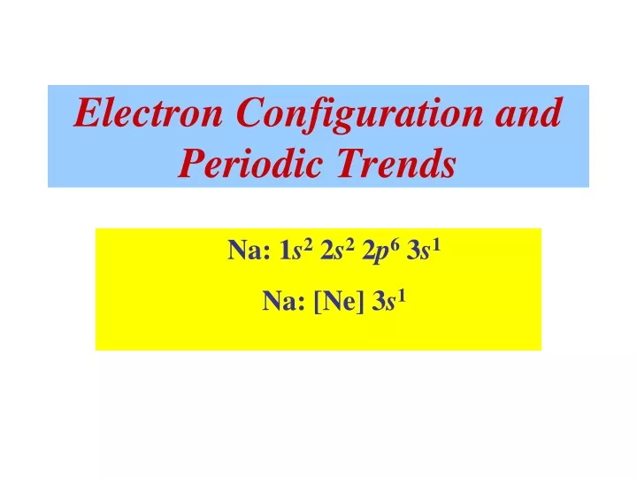 electron configuration and periodic trends