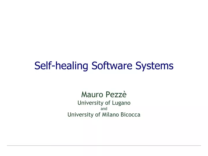 self healing software systems