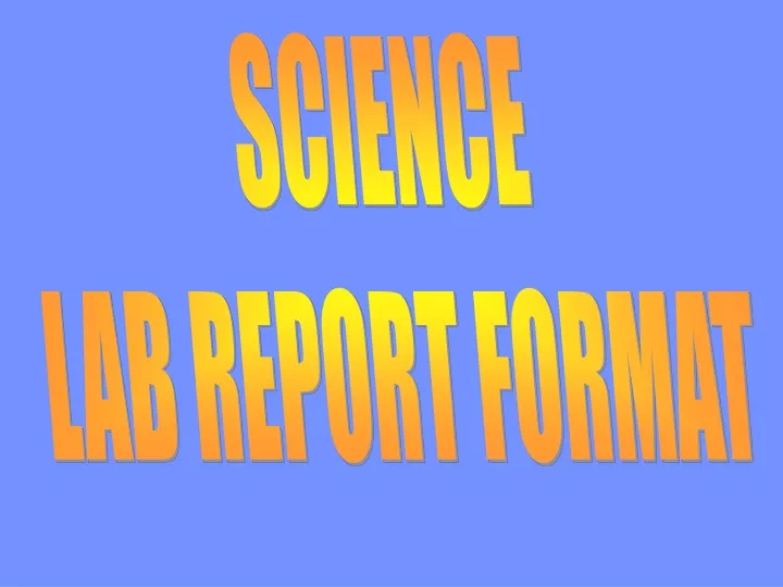 science lab report format