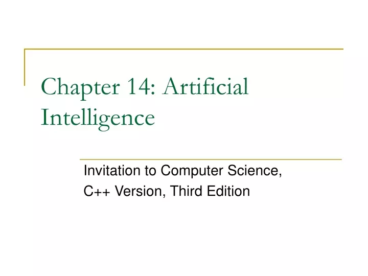 chapter 14 artificial intelligence