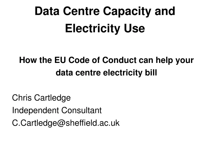 data centre capacity and electricity use