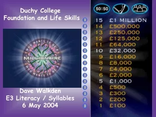 Duchy College  Foundation and Life Skills