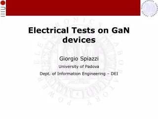 Electrical Tests on GaN devices