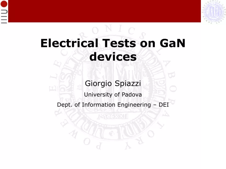 electrical tests on gan devices