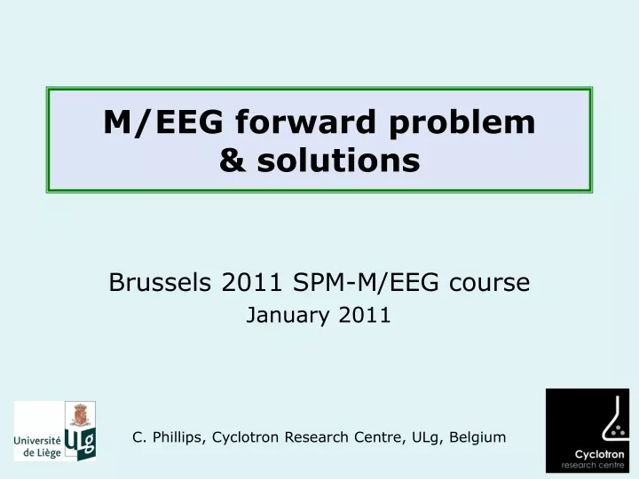 m eeg forward problem solutions