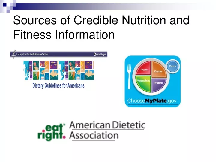 sources of credible nutrition and fitness information