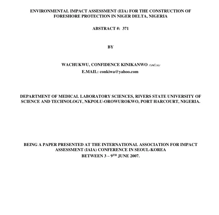 environmental impact assessment