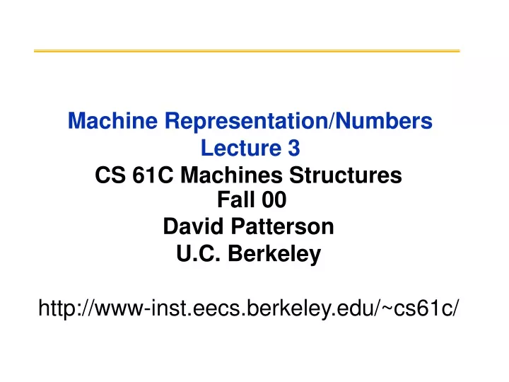 machine representation numbers lecture 3