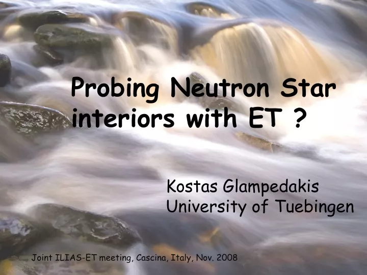 probing neutron star interiors with et