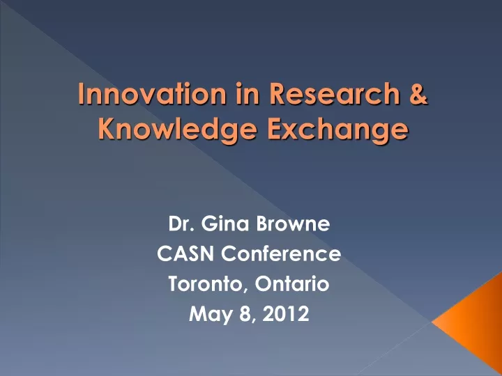 innovation in research knowledge exchange